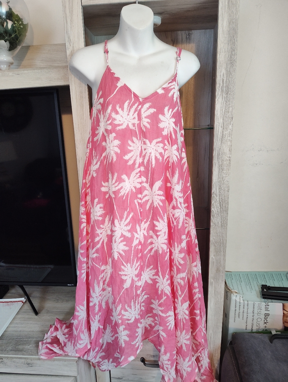 India Boutique Pink and White Tie-Dye Maxi Dress New With Tags
